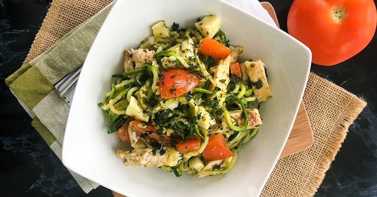 Flavorful Pesto Zucchini Chicken Salad