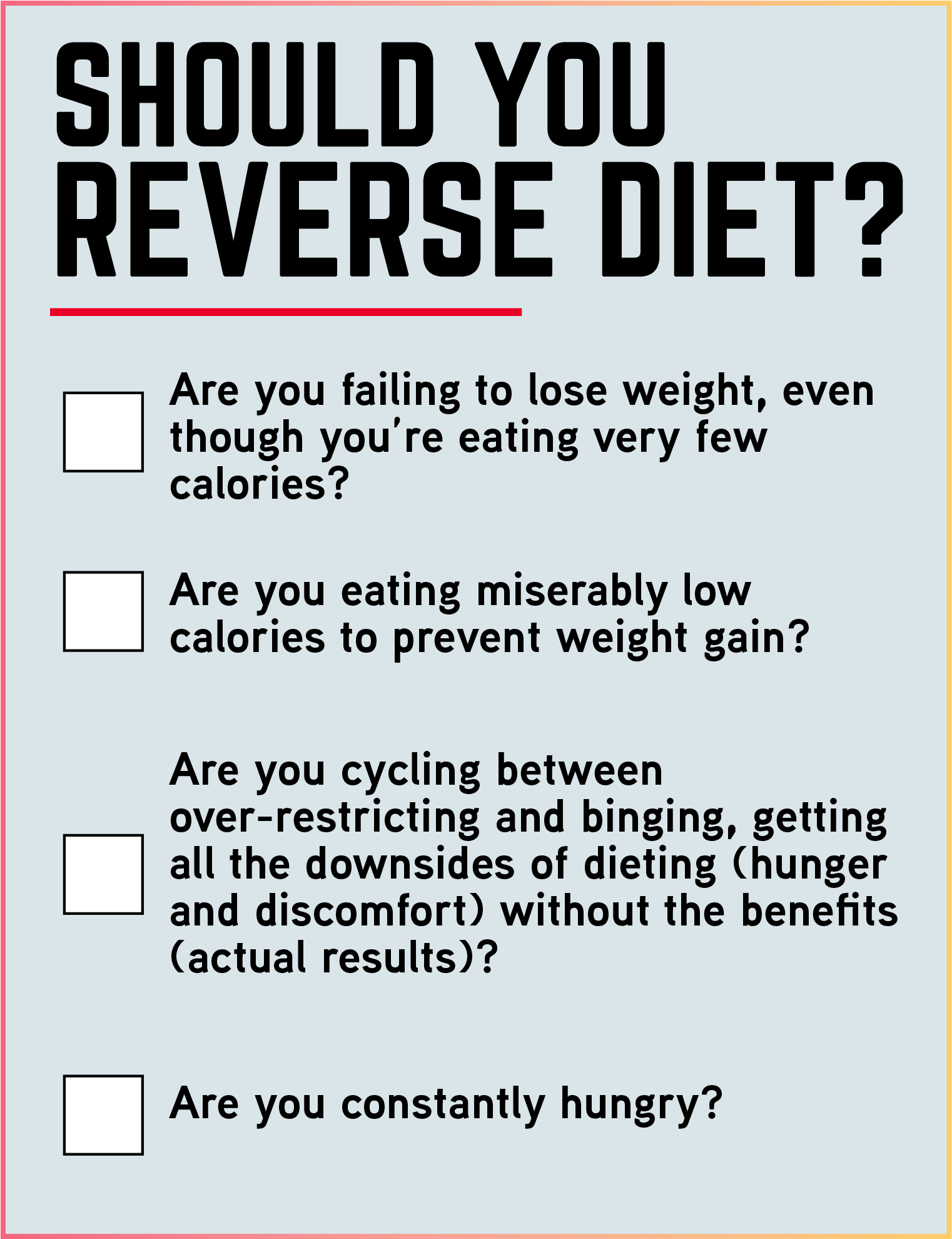 The Complete Guide To Reverse Dieting